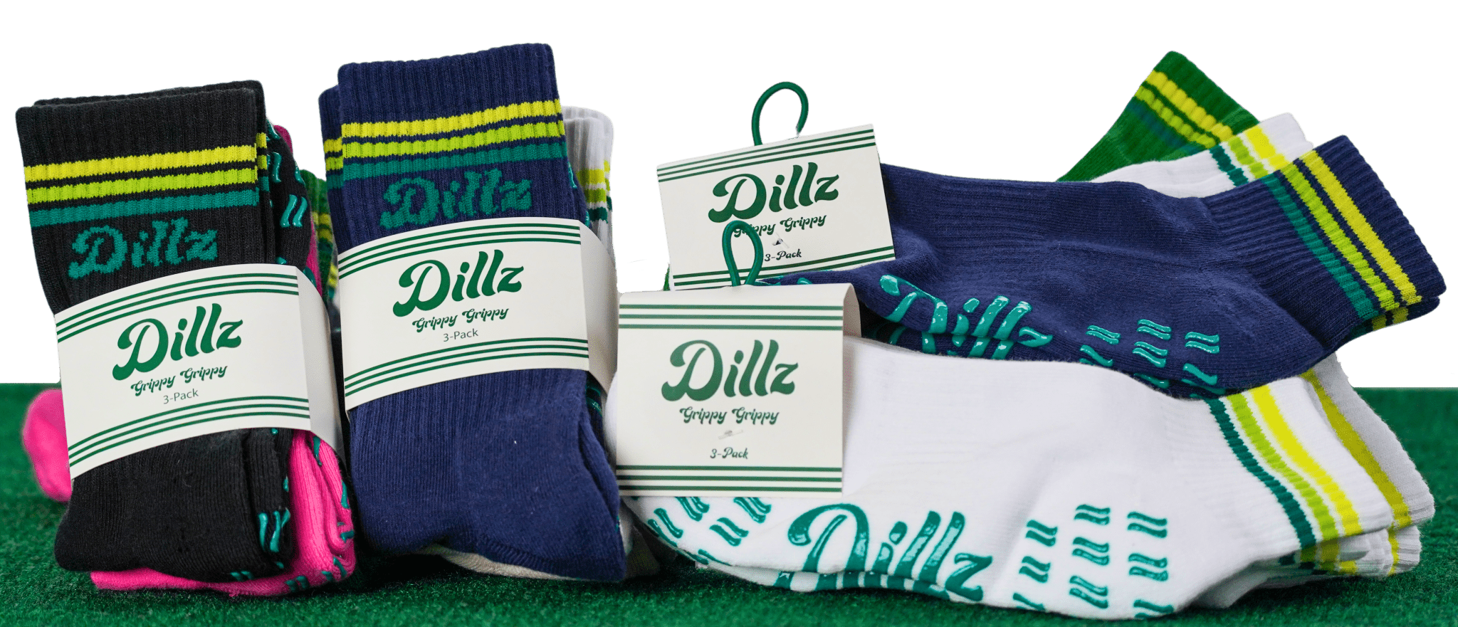 Grippy Grippy™ Ankle Pickleball Grip Socks – 3-Pack - GRPY-ANK-AWN-SM