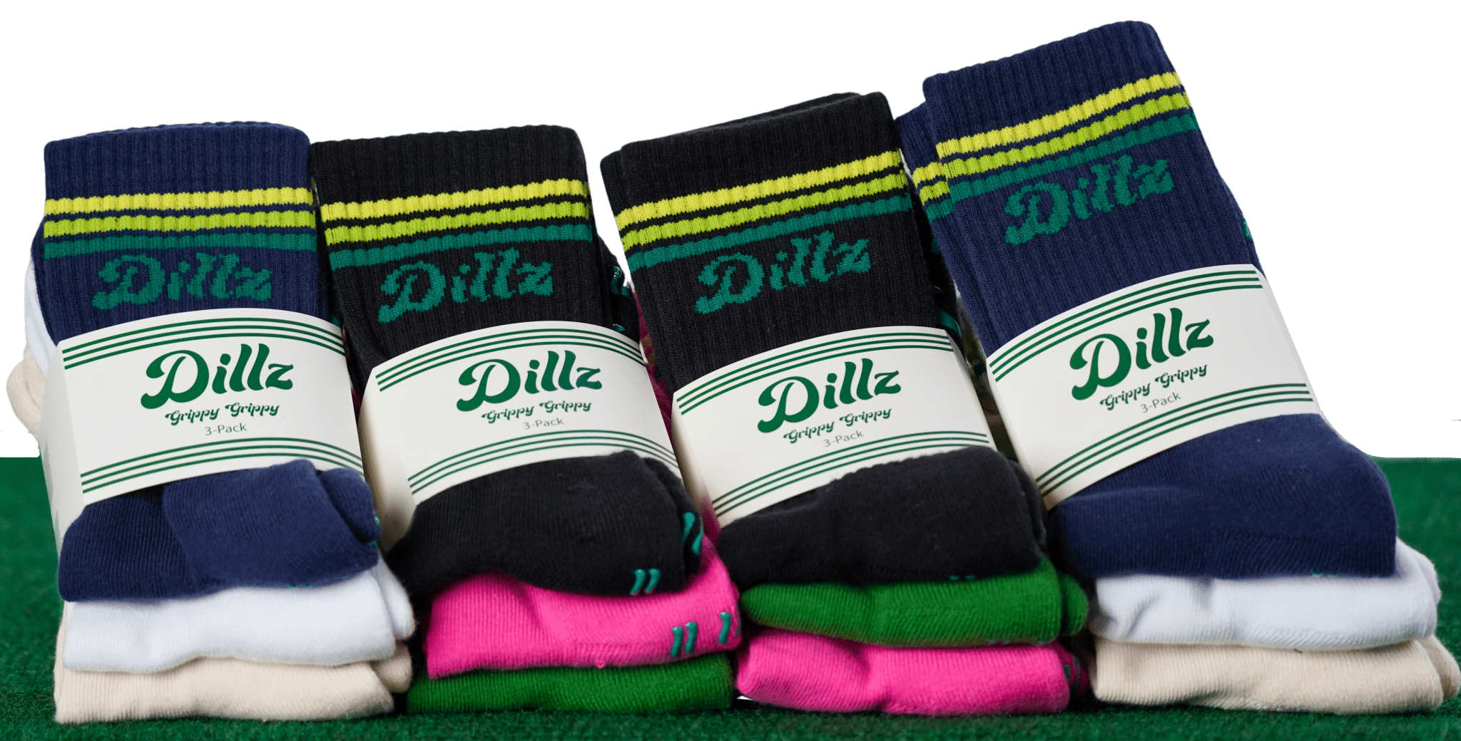 Grippy Grippy™ Crew Pickleball Grip Socks – 3-Pack - GRPY-CRW-WSN-SM