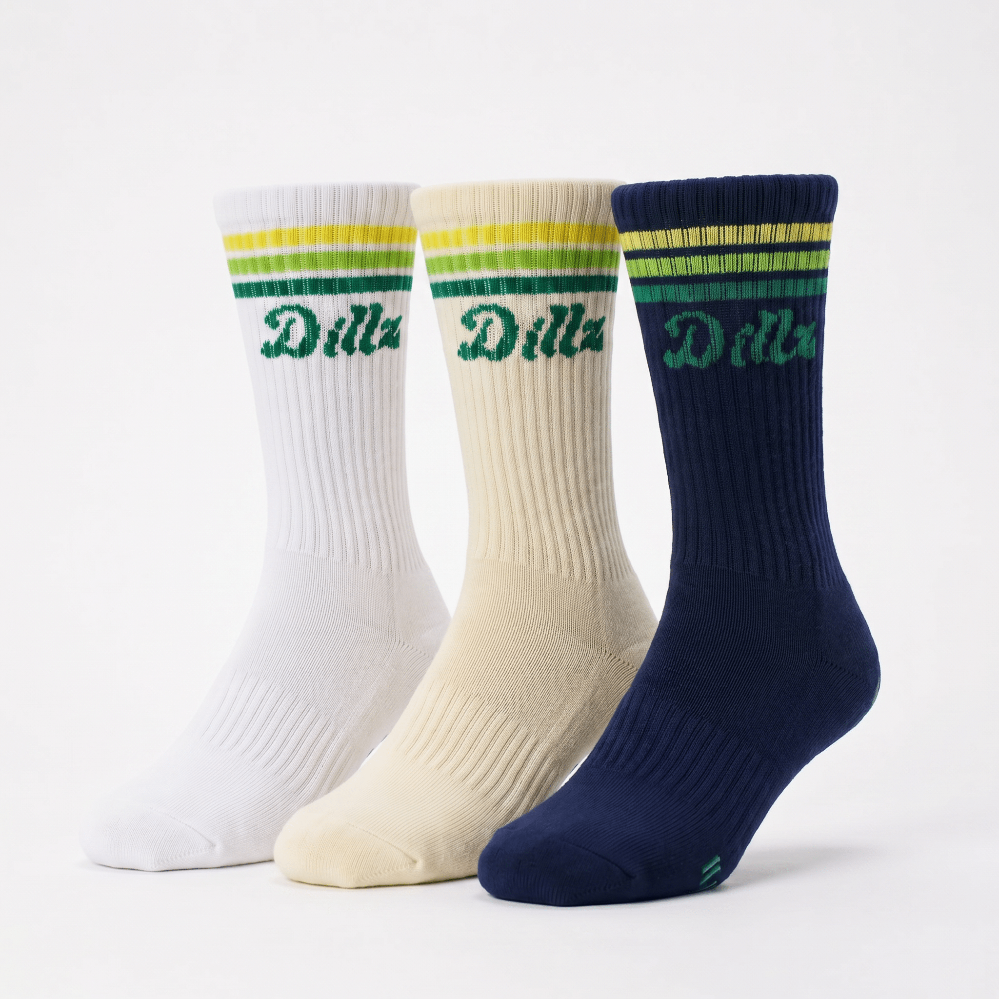 Grippy Grippy™ Crew Pickleball Grip Socks 3-Pack - GRPY-CRW-WSN-SM
