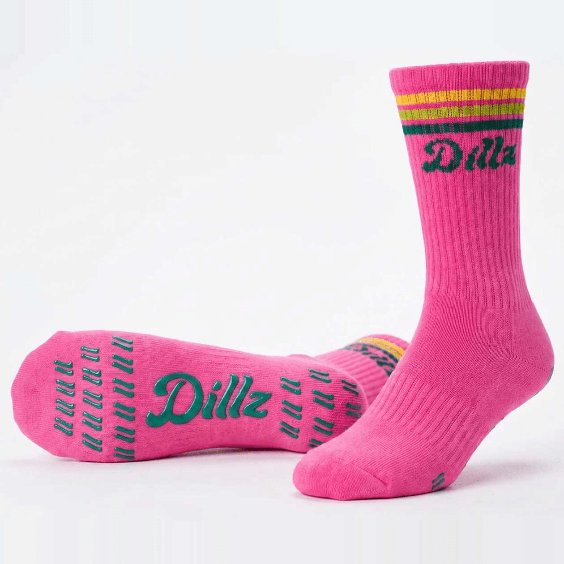Grippy Grippy™ Crew Pickleball Grip Socks - GRPY-CRW-PNK-SM